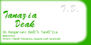 tanazia deak business card